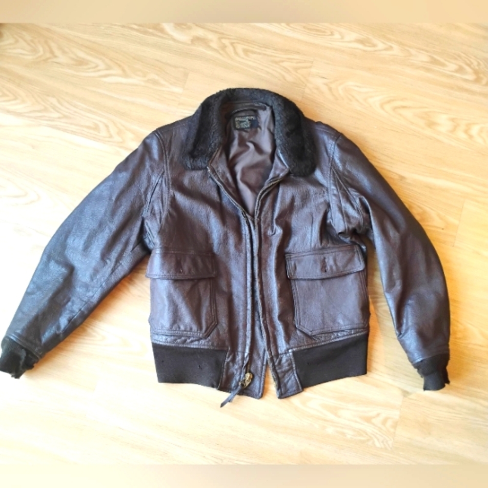 BRILL BROS G-1 Flight Jacket Vietnam Sz 44 Brown 100-71-C-0141
